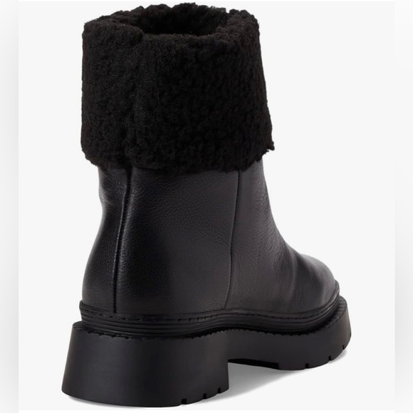 Marc Fisher Vina Black Shearling-Lined Leather Boots - Picture 3 of 9